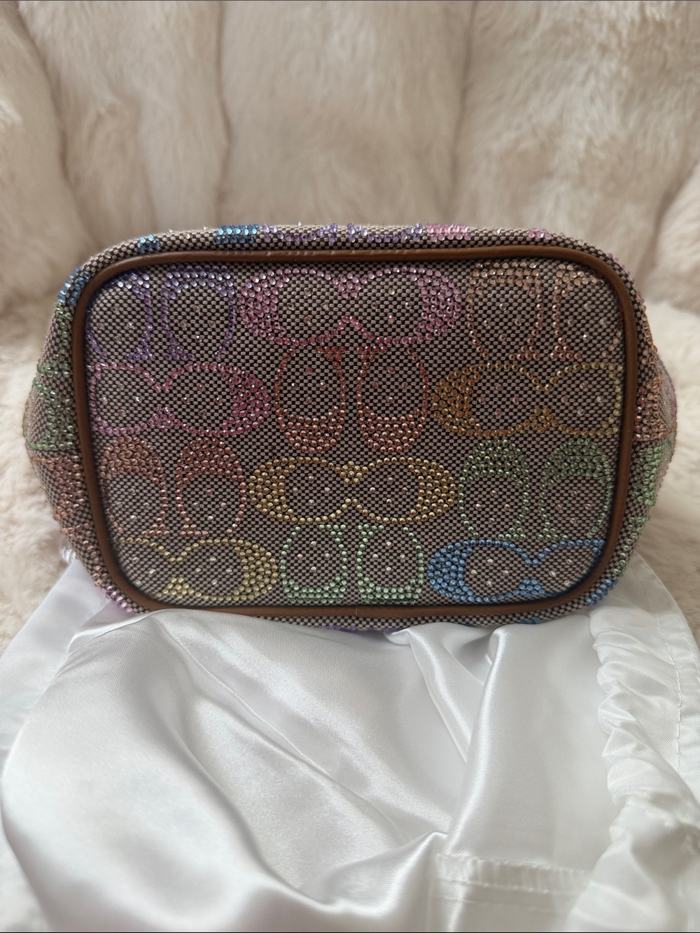 Coach Kisslock Frame Bag 16 In Crystal Signature Jacquard - Picture 7 of 14